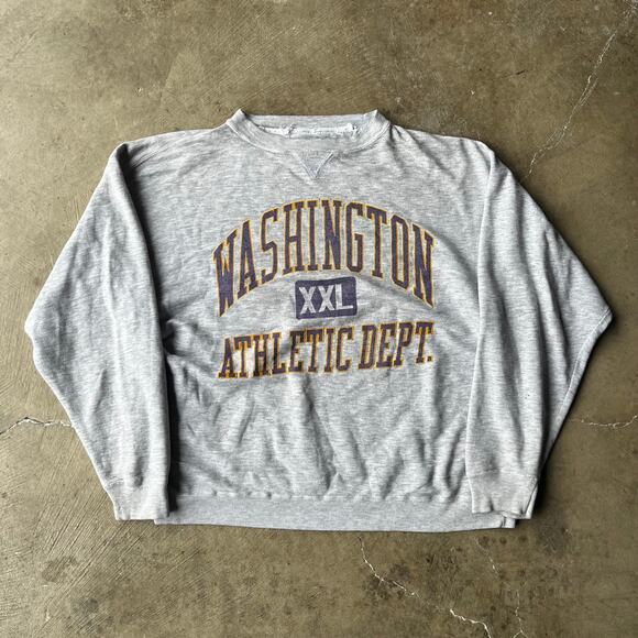 VINTAGE 90S Y2K WASHINGTON HUSKIES ATHLETICS CREWNECK COLLEGIATE MENS LARGE - Picture 1 of 5